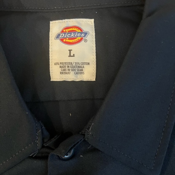 DICKIES 574 LONG SLEEVE DARK NAVY WORK SHIRT Size Large - Picture 6 of 7